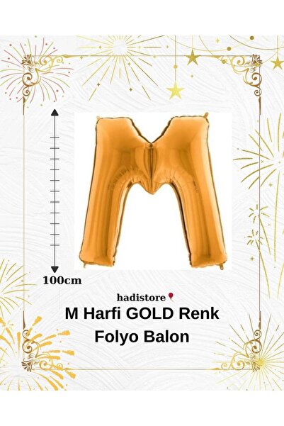 hadistore Gold 100cm Foil m Letter Balloon Helium Balloon-For Birthdays Speci...