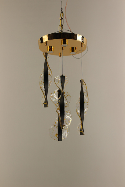 GN GEN AYDINLATMA Lüks Asimetrik Kıvrımlı Altın Parçacıklı Dönence 4lü Gold S...