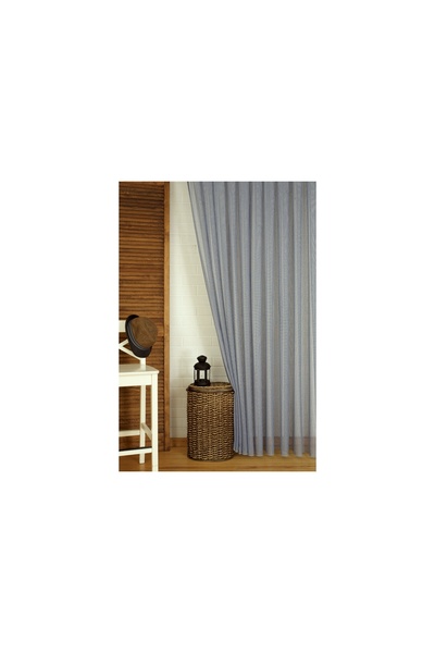 Vivense FANTEZİ BUKLE PİLESİZ TÜL PERDE, İNDİGO, 150X260
