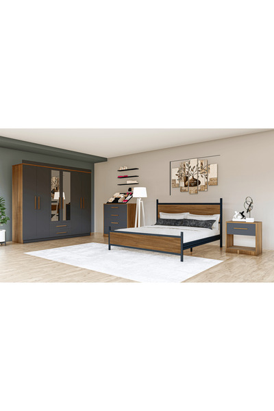 Vivense METALİ YATAK ODASI TAKIMI, 6 KAPAKLI