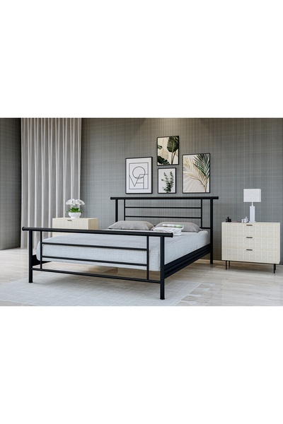 Vivense ZAMBAK METAL KARYOLA GM-412, ÇİFT KİŞİLİK, SİYAH, 160X200