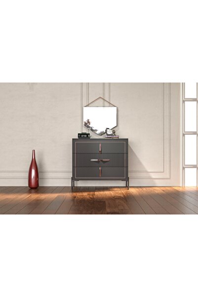 Vivense PLATİN AYNALI ŞİFONYER, 3 ÇEKMECELİ