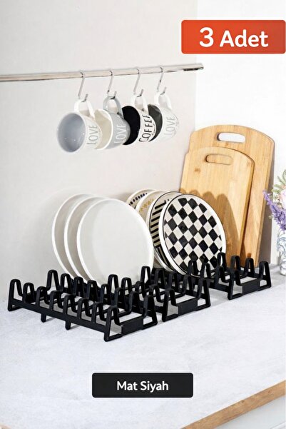 Evalins TabakPro 3 Adet 7 Bölmeli Tabak ve Kapak Düzenleyici, Dolap İçi Kurut...