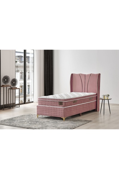 Vivense BELLA BAZA BAŞLIK YATAK SETİ, PEMBE, 90x190