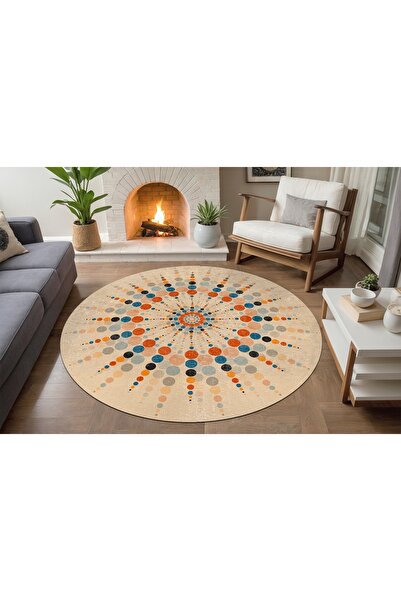 Vivense Aida Home Rienes Yuvarlak Salon Halısı, 140X140