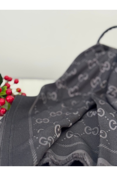 SMF G desenli ipek kaşmir çift taraflı şal