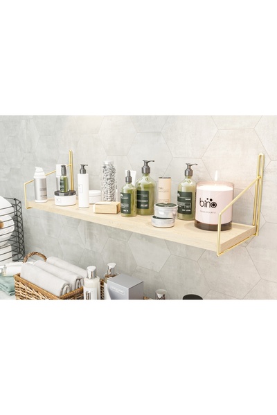 Vivense BİNO BÜYÜK BOY MUTFAK ÇOCUK ODASI BANYO RAFI, GOLD