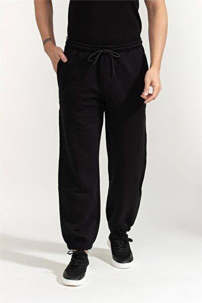VERSACE JEANS COUTURE Brushed Cotton Fleece Erkek Eşofman Altı Siyah