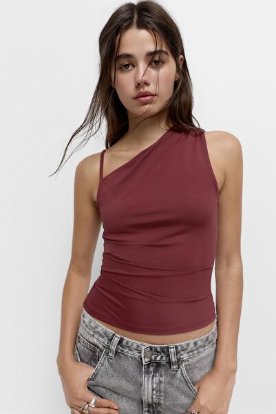 Pull & Bear Asimetrik askılı büzgülü top