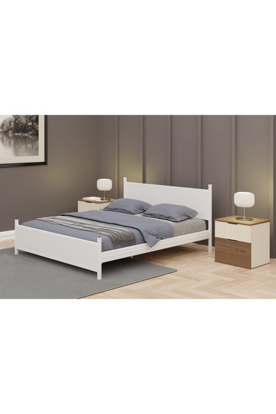 Vivense GM METAL ÇİFT KİŞİLİK KARYOLA, BEYAZ, 160X200