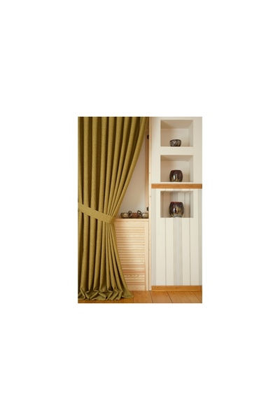 Vivense FON PERDE KETEN KİVİ YEŞİLİ 1-2,5 ORTA SIK PİLE 100X260