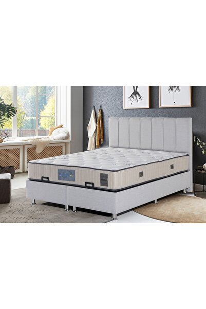 Vivense MİLES BAZA VE BAŞLIK SETİ, AÇIK GRİ, 90X190