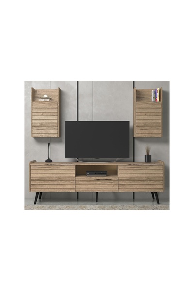 Vivense DELLA PANJUR KAPAKLI TV ÜNİTESİ, PERA SİYAH, 180 CM