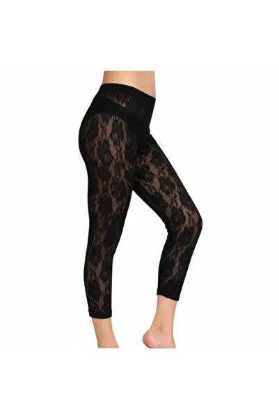 Lonca Tekstil Stylish Leggings with Lace Detail