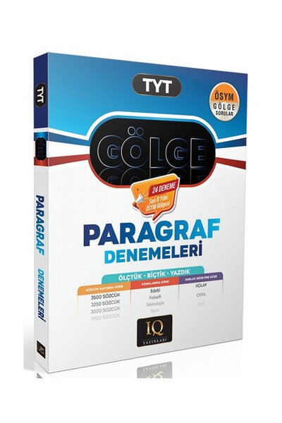 Anla Kazan Yayınları IQ 2026 YKS TYT Paragraf Gölge 24 Deneme