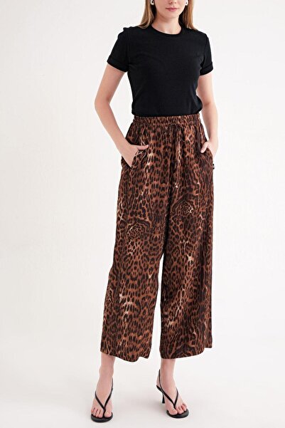 SOCIETA Vizon Beli lastikli bol kesim pantolon 41646