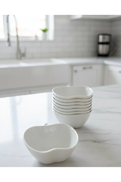 Mebey Home 6’lı Elma Şeklinde Porselen Mini Reçellik Sunumluk