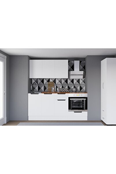 Vivense ALBİNA ANKASTRE MODÜLLÜ HAZIR MUTFAK DOLABI, BEYAZ, 180 CM