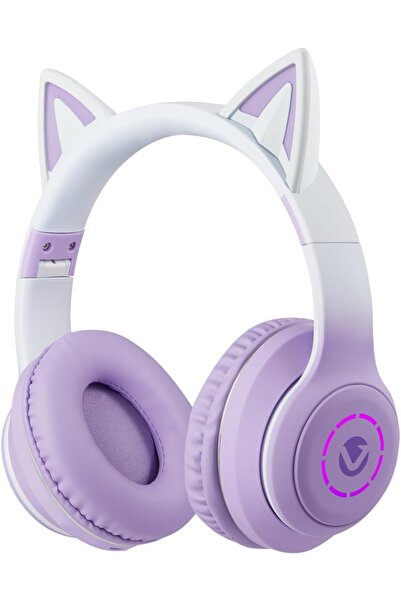 Volkano Bluetooth Cat Ear Headphones - Purple