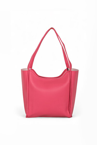 Tonny Black Women's Fuchsia Double Handle Faux Leather Shoulder Bag