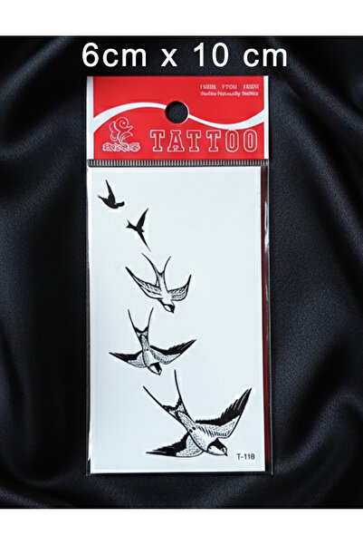 Tattoo Geçici Dövme 1-2 Hafta Kalıcı Minimal Kırlangıç T-118