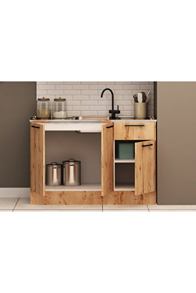 Vivense ŞİLA MİNİ ALT HAZIR MUTFAK DOLABI, EVYELİ, 120 CM