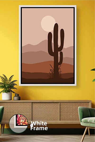 KOSS Dijital Model de cactus cu tematică boemă deșert, în tonuri naturale, pe...