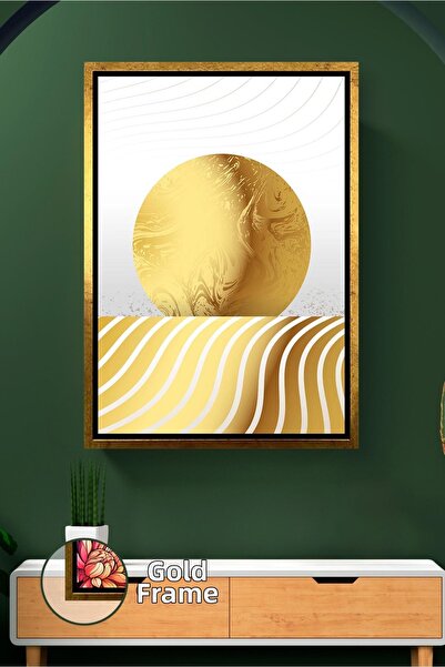 KOSS Dijital Pictură de perete în formă de soare abstractă cu dungi ondulate,...