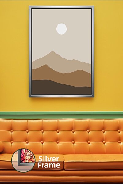 KOSS Dijital Artă boemă, pictură pe pânză înrămată cu peisaj de munte, în ton...