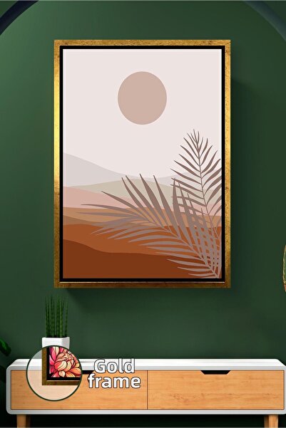 KOSS Dijital Decor natural de perete pentru casă, în tonuri de pământ, cu det...