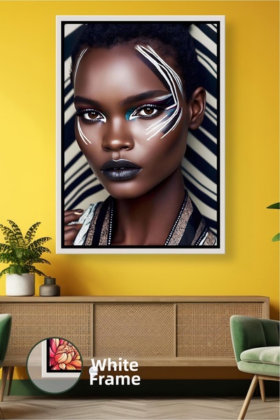 KOSS Dijital Portret de femeie cu model liniar, accesoriu modern de perete pe...