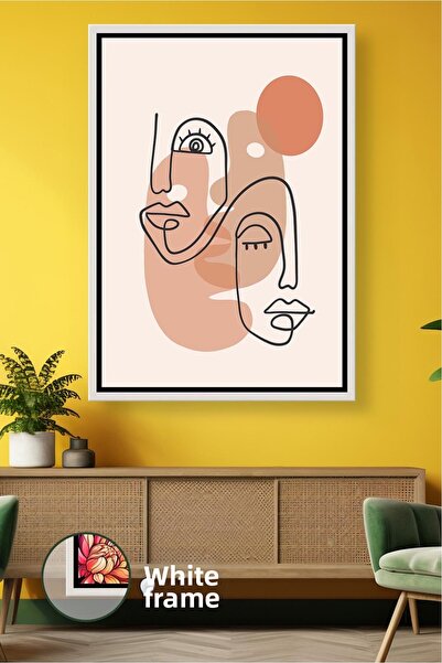 KOSS Dijital Αφηρημένη ζωγραφική σε στυλ Boho με ρίγες σε φυσικούς τόνους Μον...