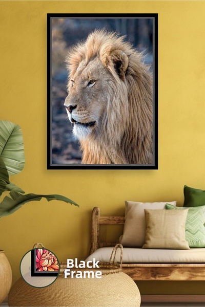 KOSS Dijital Pictură cu portret de leu Ornament de perete cu tematică de anim...