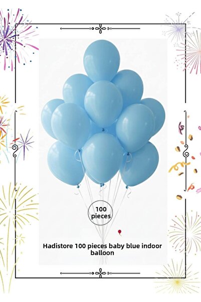 hadistore Baby Blue 100 Pieces 11-12” Indoor Party Balloons – Harmless to Hea...