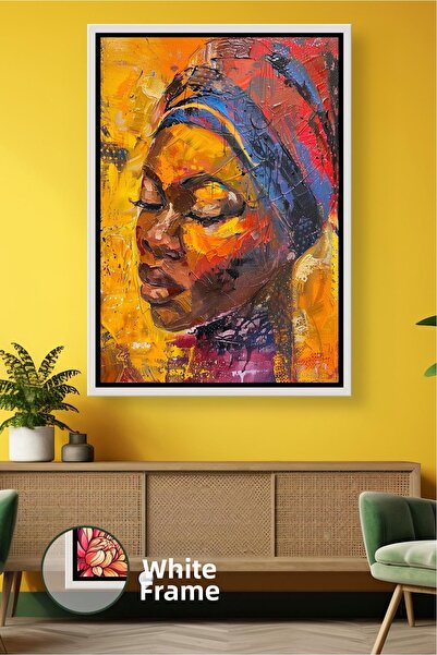 KOSS Dijital Portret de femeie africană Pictură etnică afro, culoare vibrantă...