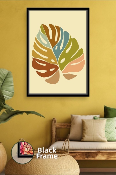 KOSS Dijital Decorare pentru casă în stil boho cu model de frunze de monstera...