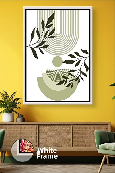 KOSS Dijital Γεωμετρική διακόσμηση τοίχου με λεπτομέρεια φύλλων σε πράσινους ...