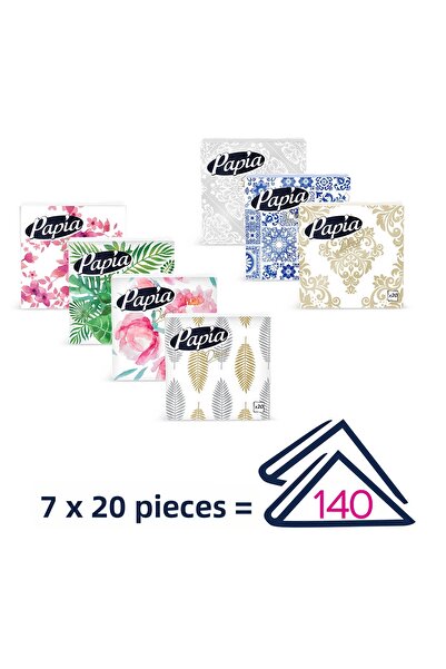 Papia Decor 20 Pack Napkins (7 Pack X 20 Sheets)