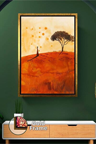 KOSS Dijital Peisaj din deșertul african, copac și siluetă umană, pictură pe ...