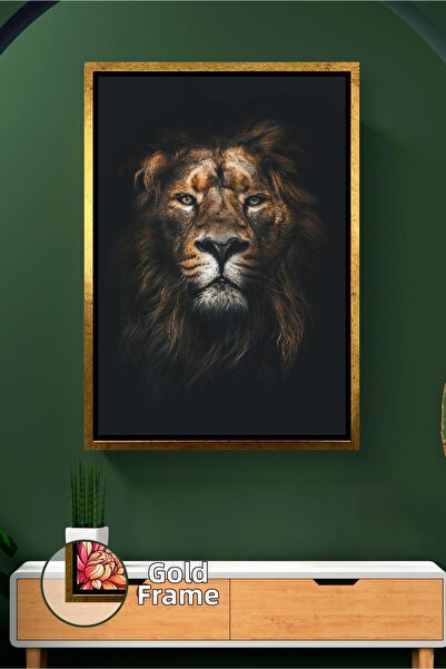 KOSS Dijital Μαύρο φόντο Πορτρέτο λιονταριού Εικόνα με λεπτομέρειες ζωγραφική...