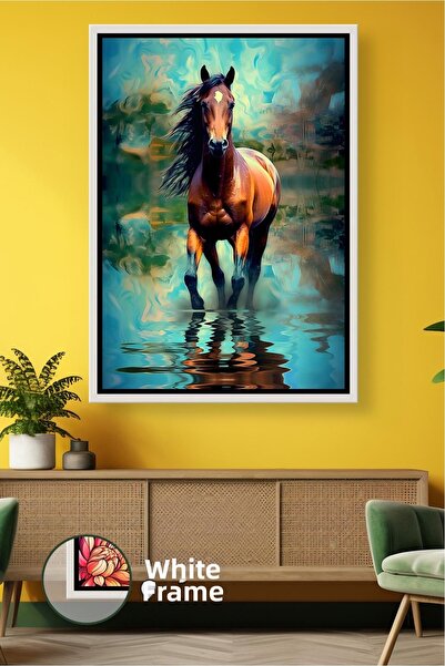 KOSS Dijital Artă decorativă modernă de perete cu figurine de cai, pictură pe...