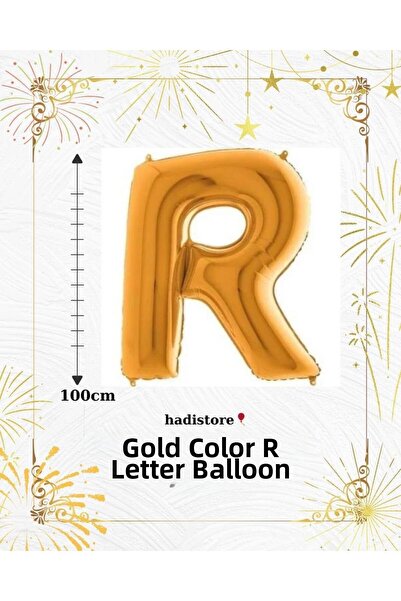 hadistore Gold 100cm Foil R Letter Balloon Helium Balloon-For Birthdays Speci...