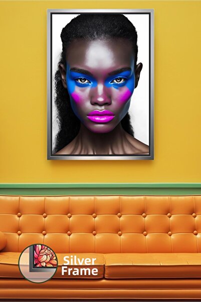 KOSS Dijital Portret de femeie în culori vibrante, pictură modernă pe pânză, ...