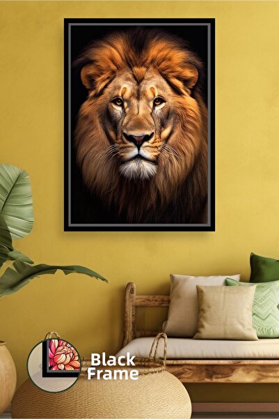 KOSS Dijital Pictură cu leu, cu fața de leu pentru bărbați, cu figură de anim...