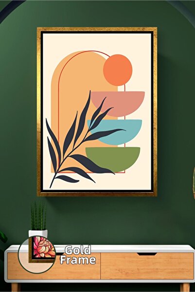 KOSS Dijital Decor de perete modern cu frunze în formă geometrică colorată, d...