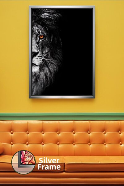 KOSS Dijital Ζωγραφική με μαύρο φόντο με λιοντάρι Σχέδιο ημιπροσωπικού προσωπ...