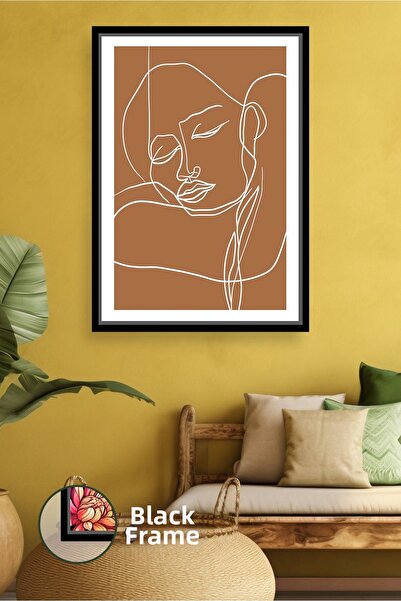 KOSS Dijital Portret de femeie într-o singură linie Ilustrație abstractă a fe...