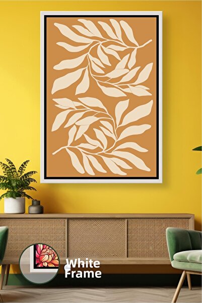 KOSS Dijital Decor de perete boem cu model de frunze bej, ton natural, design...