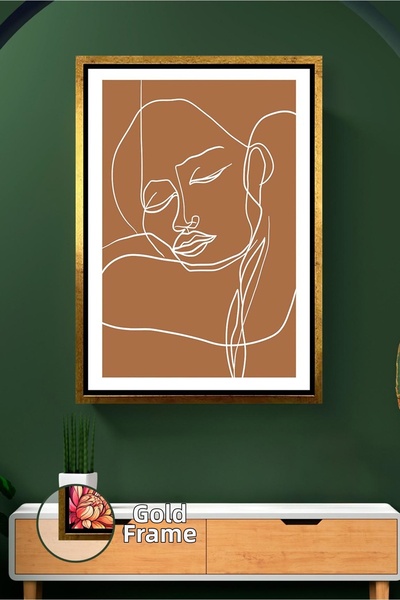 KOSS Dijital Portret de femeie într-o singură linie Ilustrație abstractă a fe...