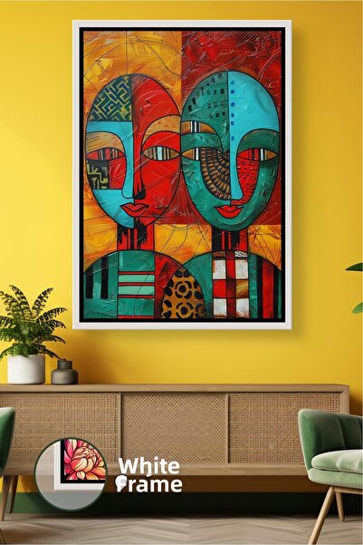 KOSS Dijital Αφρικανικές μάσκες Διπλή φιγούρα με μοτίβο φυλής Έθνικ τέχνη Αφρ...